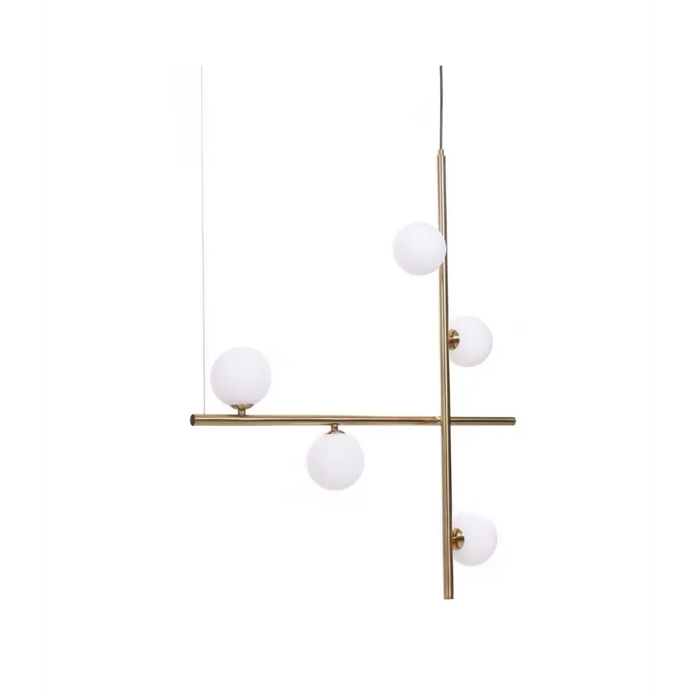 Фото 4 Светильник подвесной LUMINA DECO Rianza LDP 6044-5 MD 5 ламп 15 м² цвет золото Фото 4 Светильник подвесной LUMINA DECO Rianza LDP 6044-5 MD 5 ламп 15 м² цвет золото
