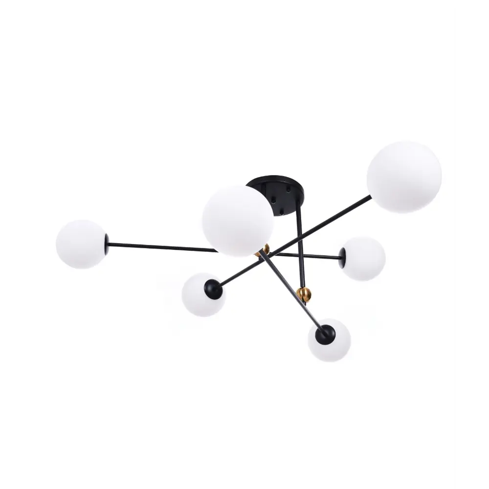 Фото Светильник подвесной LUMINA DECO Bersago LDP 8030-6 BK+WT 6 ламп 3 м² цвет черный Фото Светильник подвесной LUMINA DECO Bersago LDP 8030-6 BK+WT 6 ламп 3 м² цвет черный