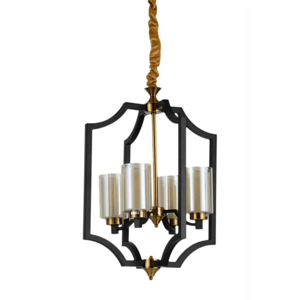 Фото Люстра подвесная LUMINA DECO Vigatto LDP 1224-4 BK+MD 4 лампы 12 м² цвет бронза Фото Люстра подвесная LUMINA DECO Vigatto LDP 1224-4 BK+MD 4 лампы 12 м² цвет бронза