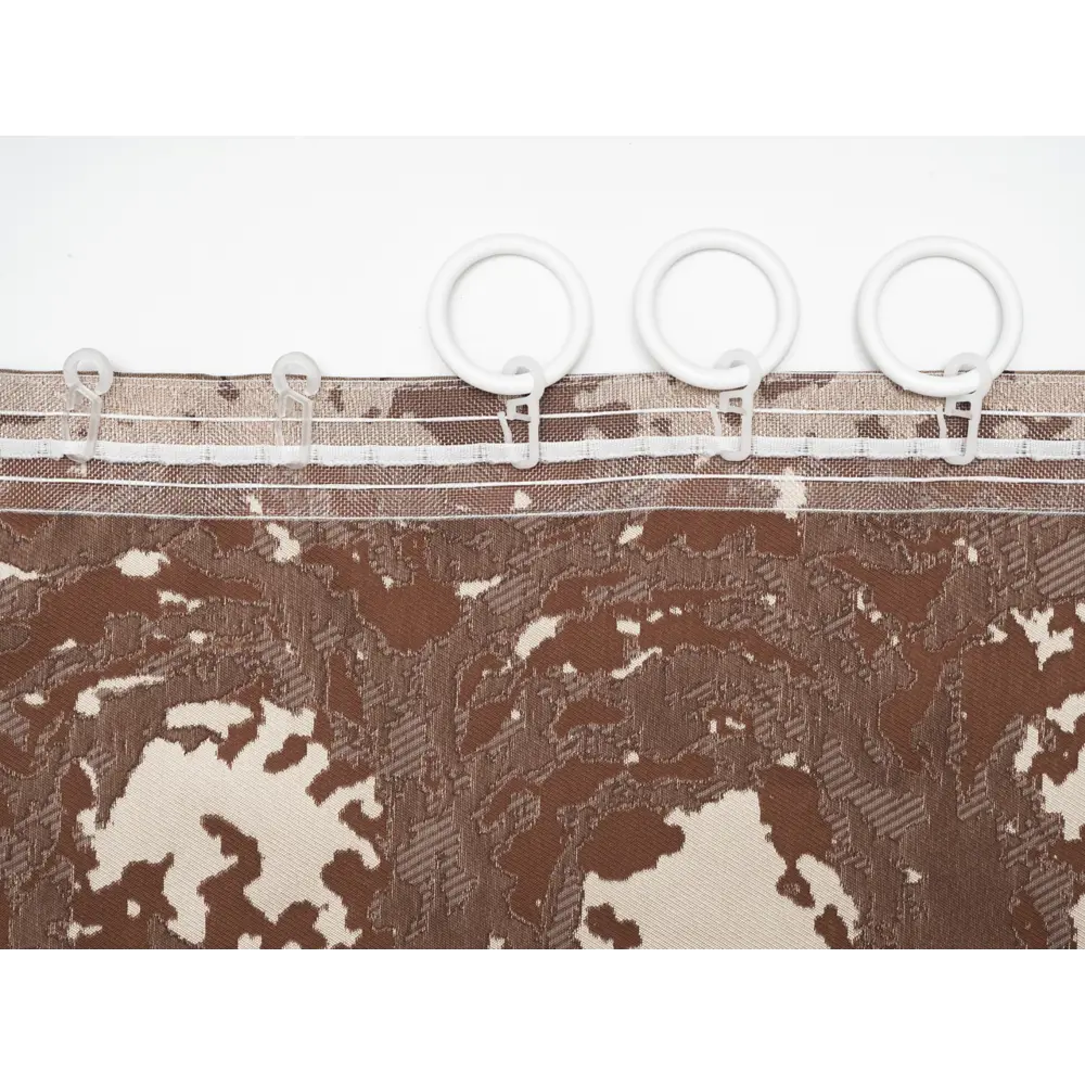 Фото 6 Штора на шторной ленте Песок 170x270 см цвет коричневый