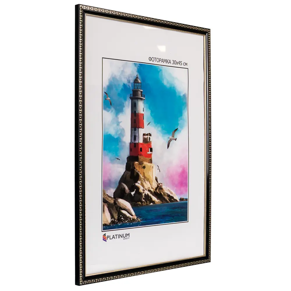Фото 2 Рамка Platinum Камея 30x45 см пластик цвет черный Фото 2 Рамка Platinum Камея 30x45 см пластик цвет черный