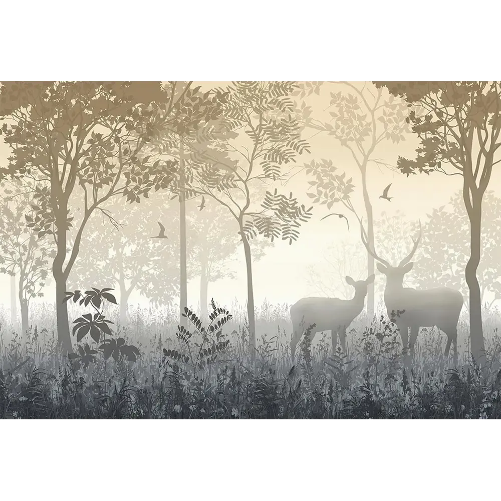 Фото Фотообои флизелиновые Printwalls Forest 400x270 см Олени в лесу Фото Фотообои флизелиновые Printwalls Forest 400x270 см Олени в лесу