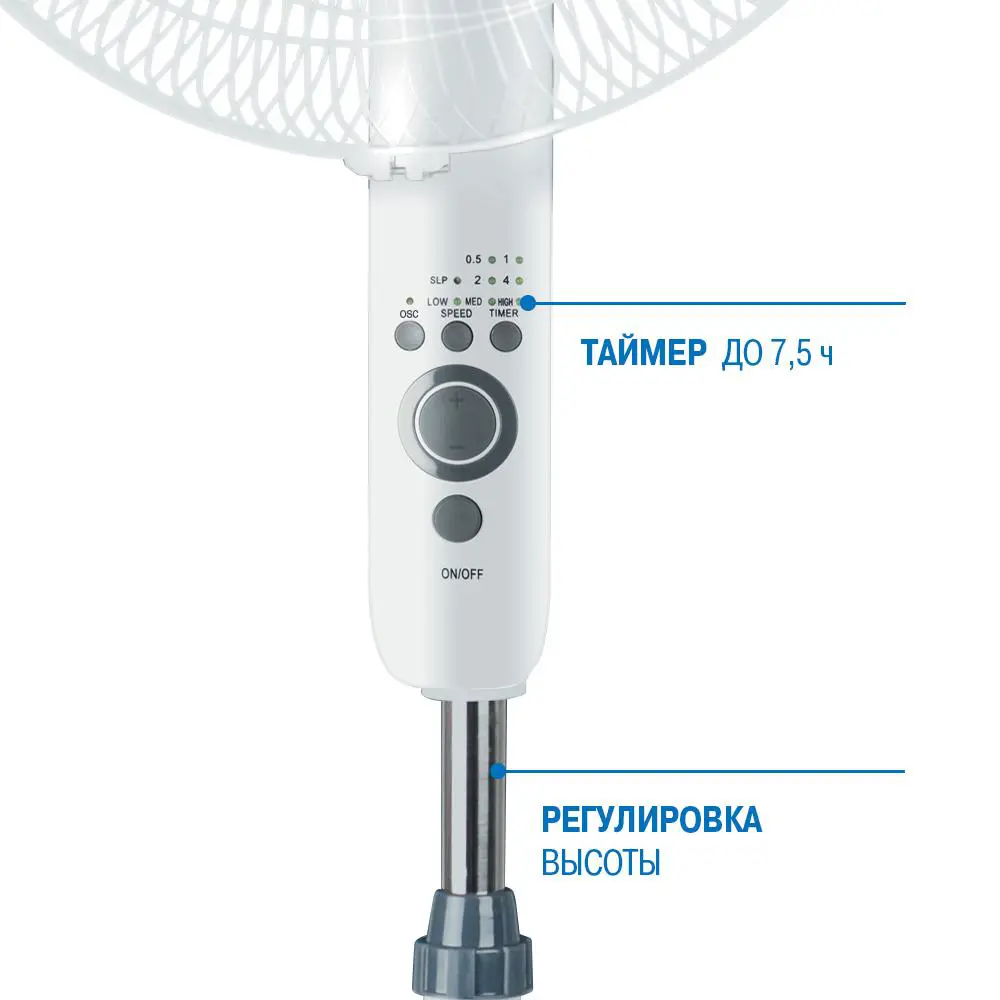 Фото 3 Вентилятор напольный Vitek VT1949 50 Вт D40 см с таймером и пультом управления цвет черный Фото 3 Вентилятор напольный Vitek VT1949 50 Вт D40 см с таймером и пультом управления цвет черный