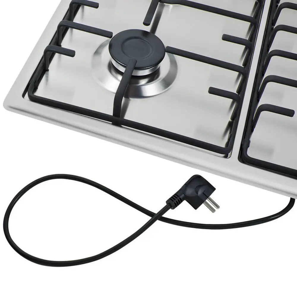 Фото 13 Газовая варочная панель Maunfeld EGHS.64.3ES 59 см 4 конфорки цвет серебряный