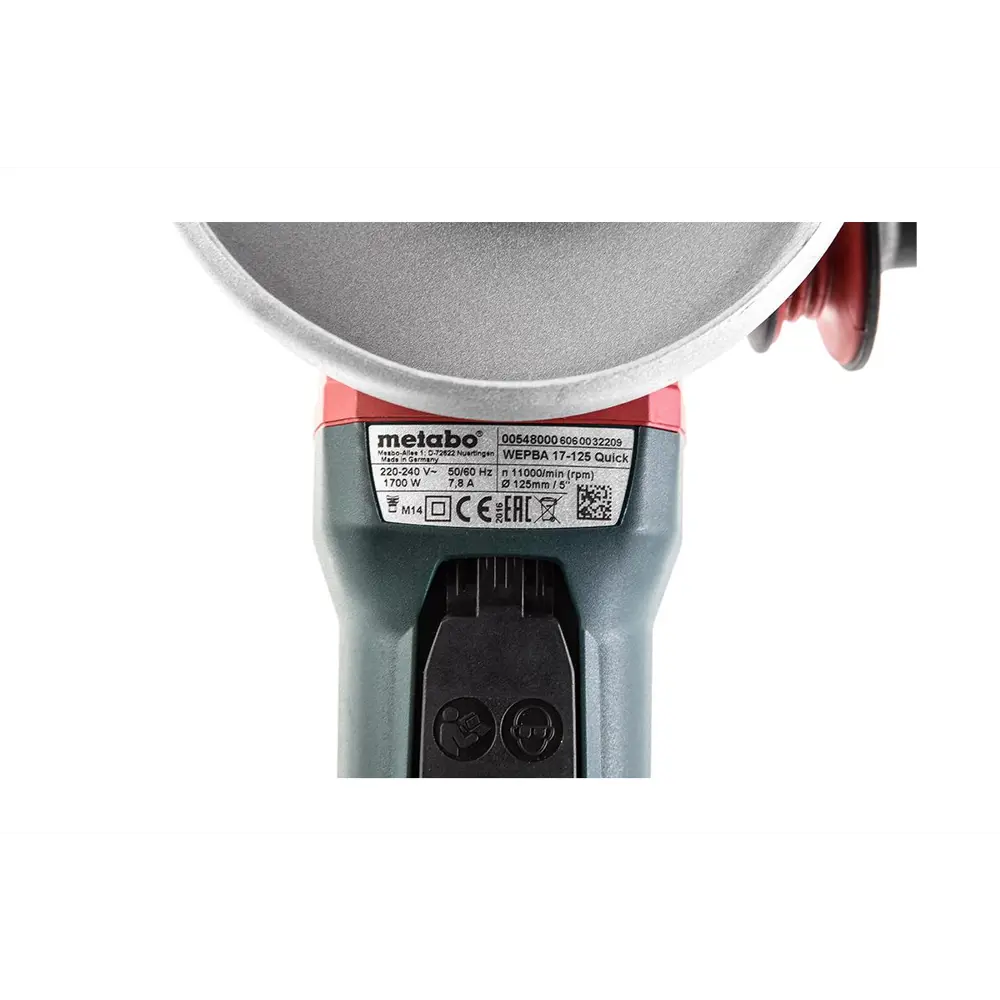 Фото 8 УШМ сетевая Metabo WEPBA 17-125 Quick 600548000, 1700 Вт, 125 мм Фото 8 УШМ сетевая Metabo WEPBA 17-125 Quick 600548000, 1700 Вт, 125 мм