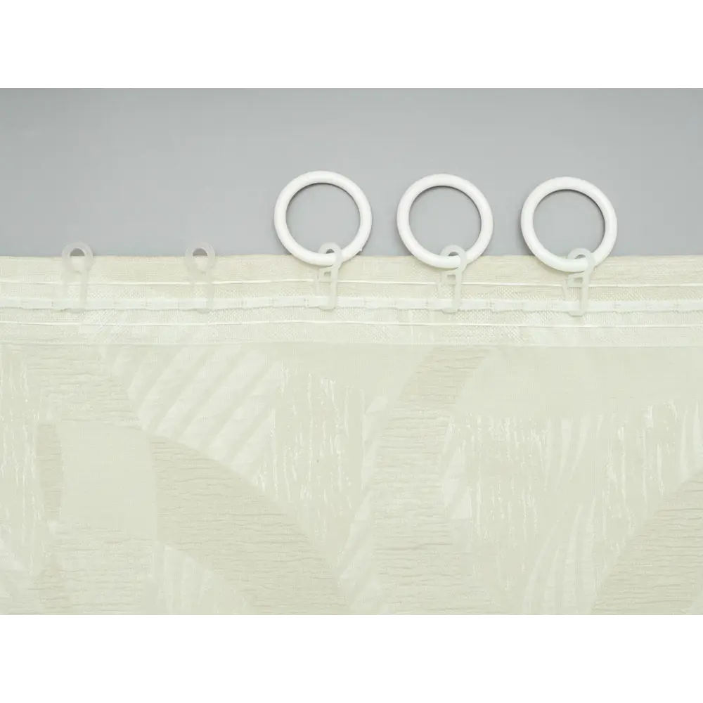 Фото 2 Штора на шторной ленте Круги 170x250 см цвет бежевый