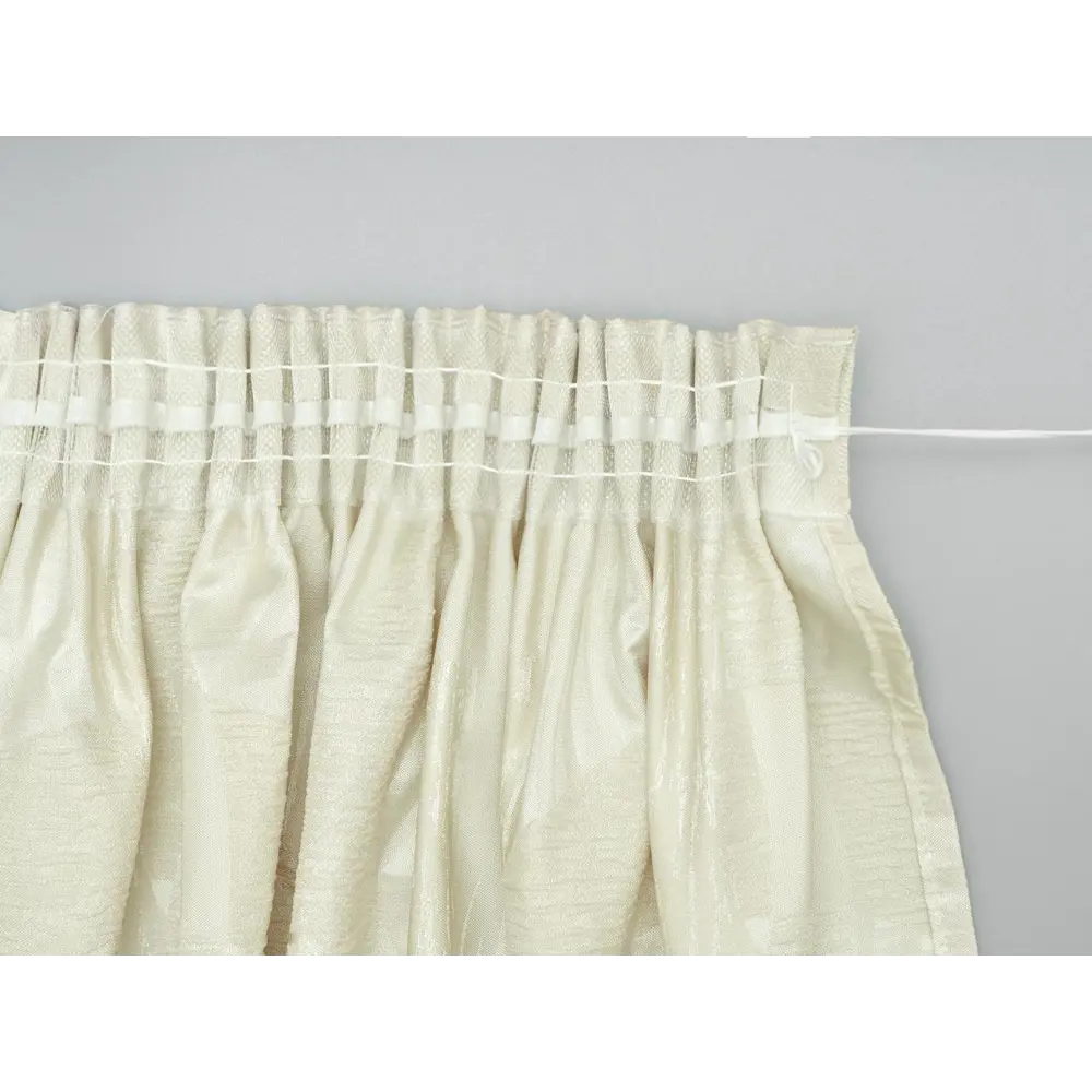 Фото 4 Штора на шторной ленте Круги 170x250 см цвет бежевый