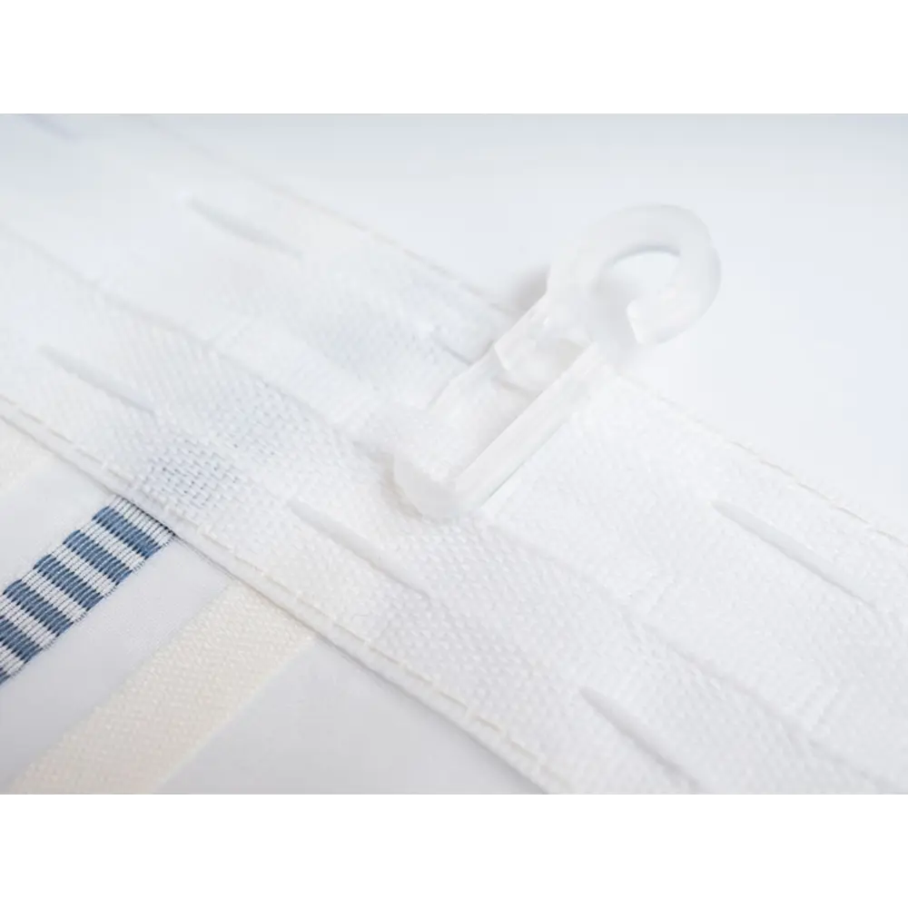 Фото 11 Тюль на шторной ленте полоска синяя 300x260 см цвет белый Фото 11 Тюль на шторной ленте полоска синяя 300x260 см цвет белый