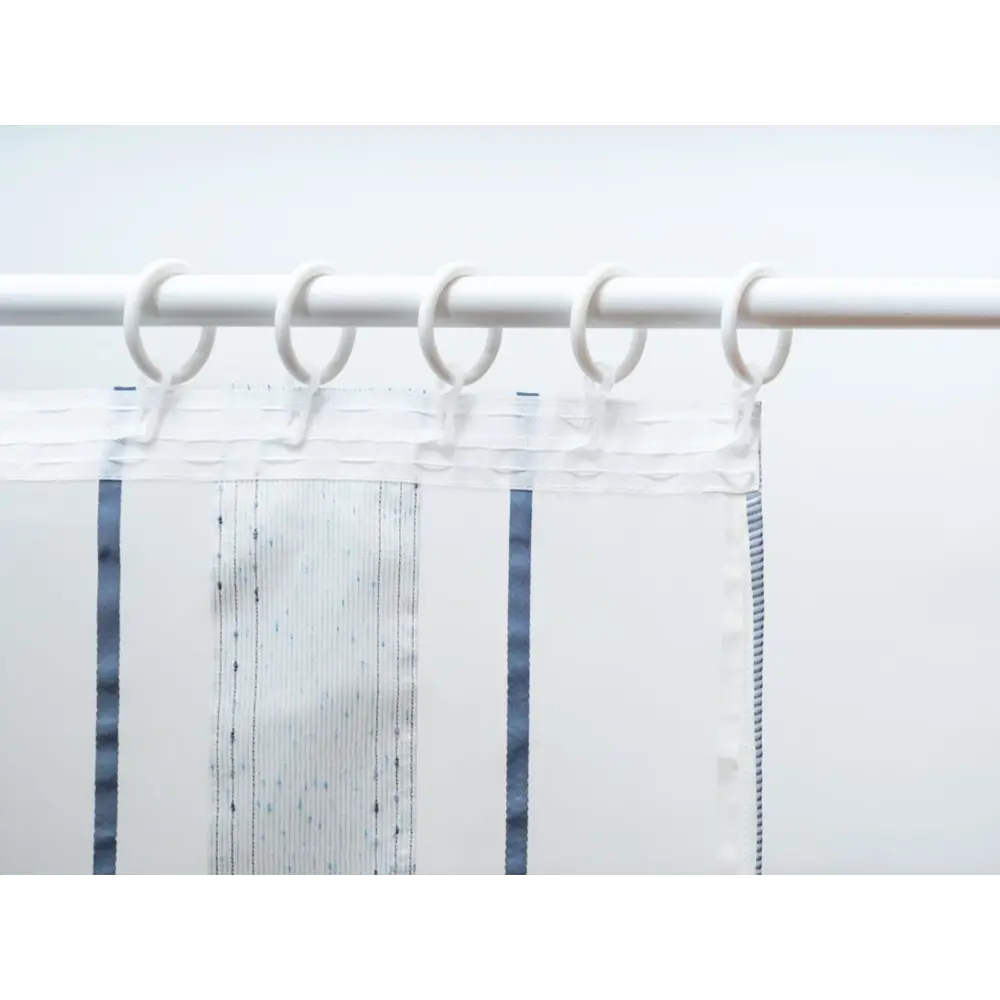 Фото 14 Тюль на шторной ленте полоска синяя 300x260 см цвет белый Фото 14 Тюль на шторной ленте полоска синяя 300x260 см цвет белый