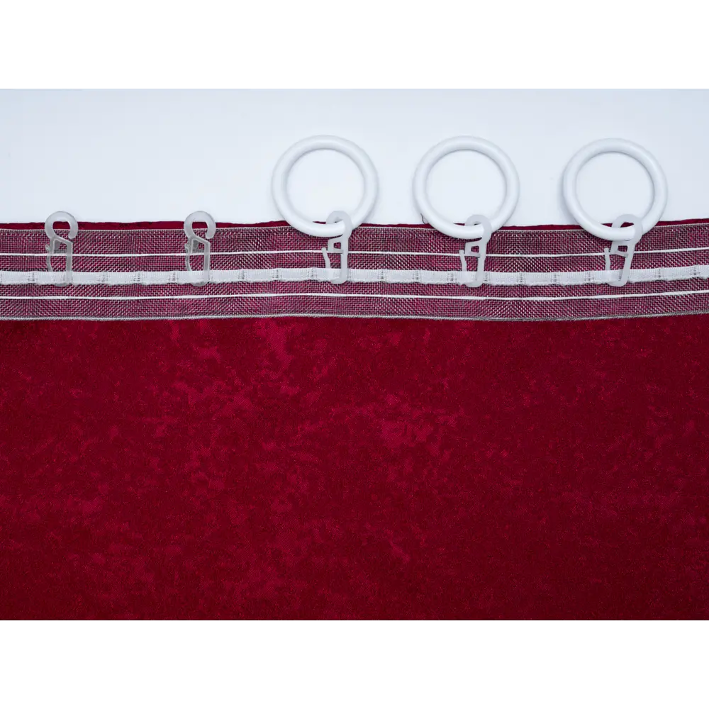 Фото 7 Штора на шторной ленте Angora 170x260 см цвет бордовый