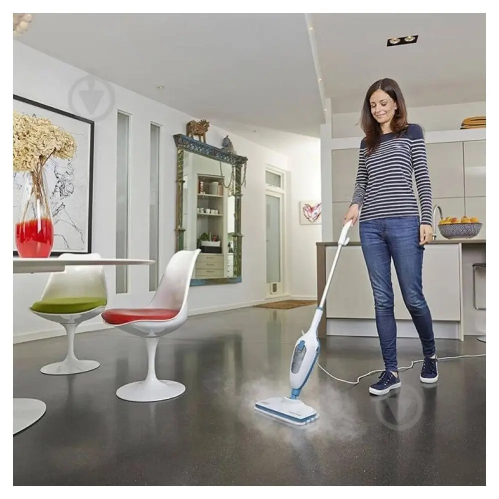 Фото 2 Паровая швабра BLACK + DECKER SteamMop+Lift&Reach FSM13E1-QS цвет белый Фото 2 Паровая швабра BLACK + DECKER SteamMop+Lift&Reach FSM13E1-QS цвет белый