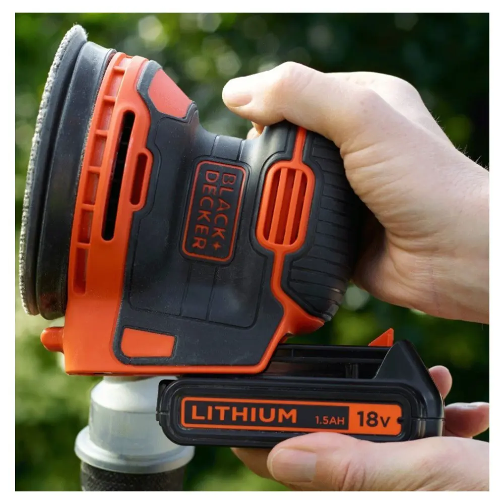 Фото 8 Эксцентриковая шлифмашина аккумуляторная Black Decker BDCROS18N-XJ, 18 В Li-Ion 125 мм, без АКБ и ЗУ Фото 8 Эксцентриковая шлифмашина аккумуляторная Black Decker BDCROS18N-XJ, 18 В Li-Ion 125 мм, без АКБ и ЗУ