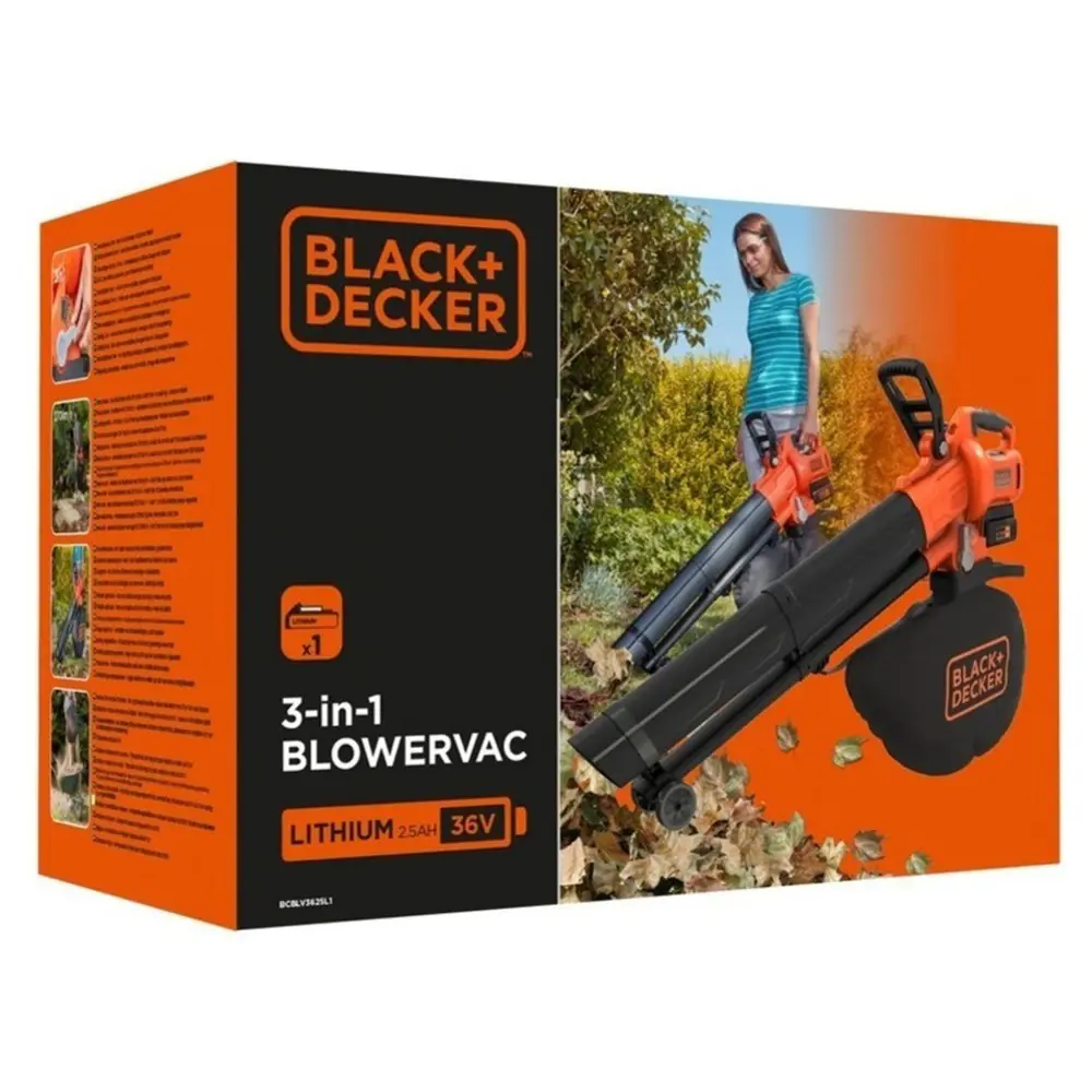 Фото 2 Воздуходув аккумуляторный BLACK+DECKER BCBLV3625L1-QW, 36B Фото 2 Воздуходув аккумуляторный BLACK+DECKER BCBLV3625L1-QW, 36B