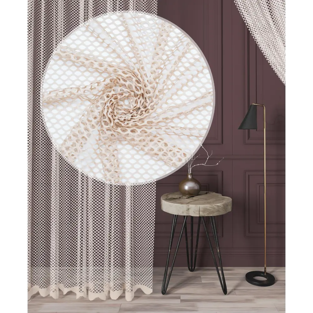 Фото Тюль Чикаго YML991 на шторной ленте 260x400 см, цвет бежевый Фото Тюль Чикаго YML991 на шторной ленте 260x400 см, цвет бежевый