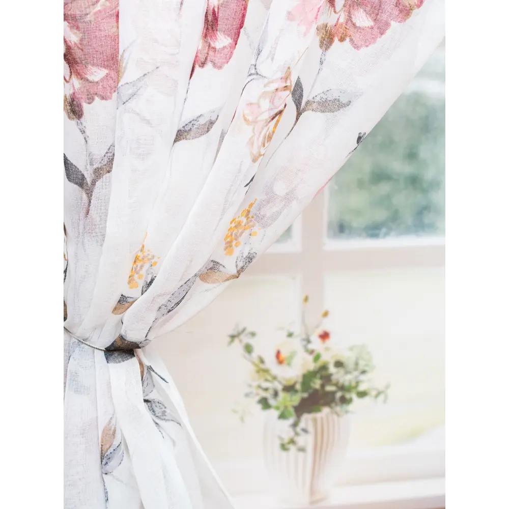 Фото 7 Тюль батист "Грейс" 300x270 цвет фиолетовый, на шторной ленте