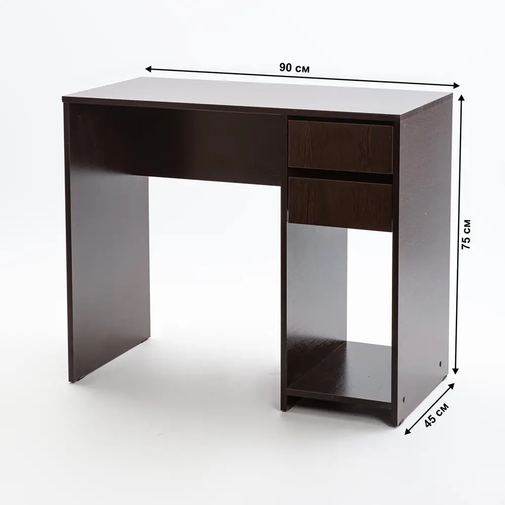 Фото Стол компьютерный письменный рабочий Letta с 2 ящиками Ультра 90x75x45 см цвет венге 2497 Фото Стол компьютерный письменный рабочий Letta с 2 ящиками Ультра 90x75x45 см цвет венге 2497