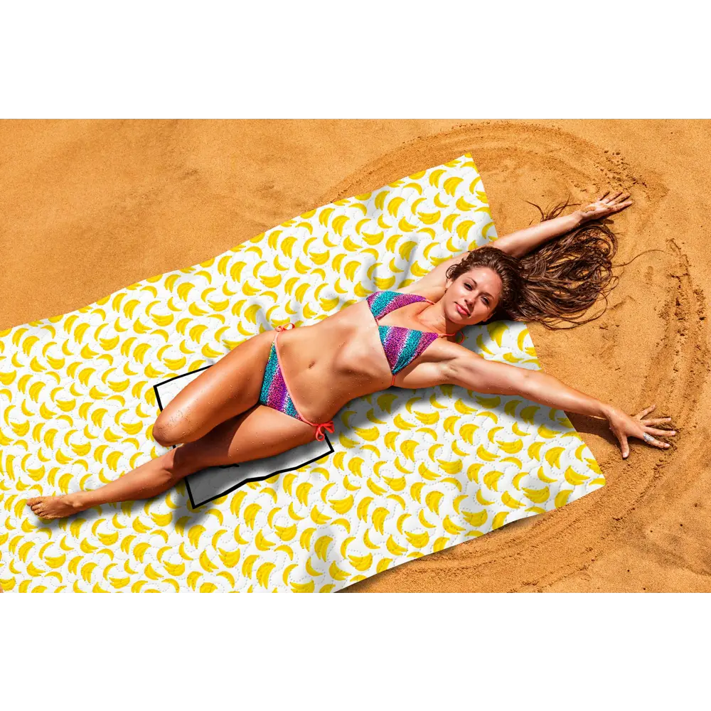 Фото Пляжное покрывало Сирень Банановый смузи 145x200 см, микрофибра, цвет белый Фото Пляжное покрывало Сирень Банановый смузи 145x200 см, микрофибра, цвет белый