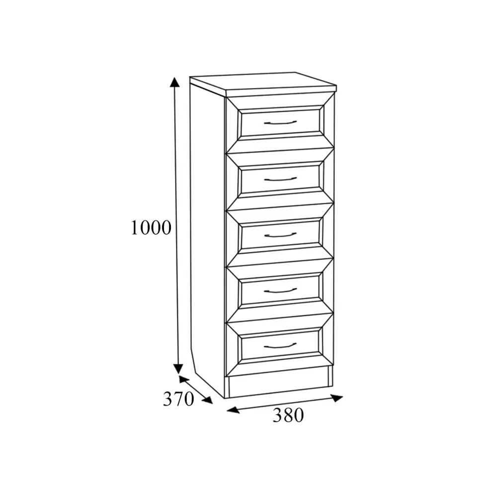 Фото 3 Комод Гарун 3 ящика 38x37x100 см ЛДСП цвет дуб сонома