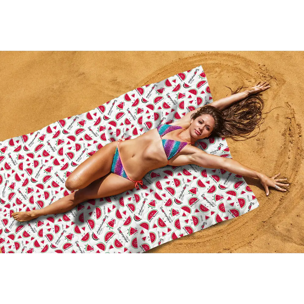Фото Пляжное покрывало Сирень "Ягодное лето" 145x200 см, микрофибра, цвет белый