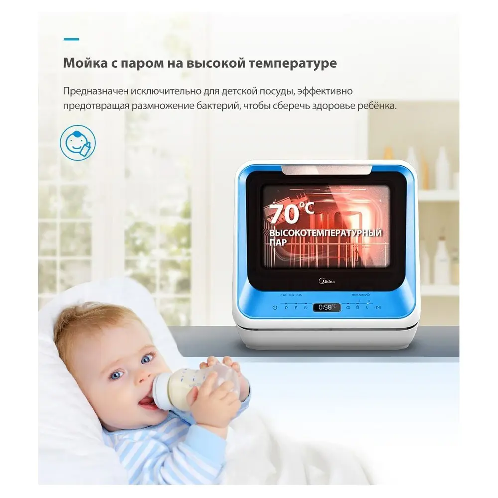 Фото 5 Посудомоечная машина Midea MCFD42900BL MINI СП-00027503 Фото 5 Посудомоечная машина Midea MCFD42900BL MINI СП-00027503