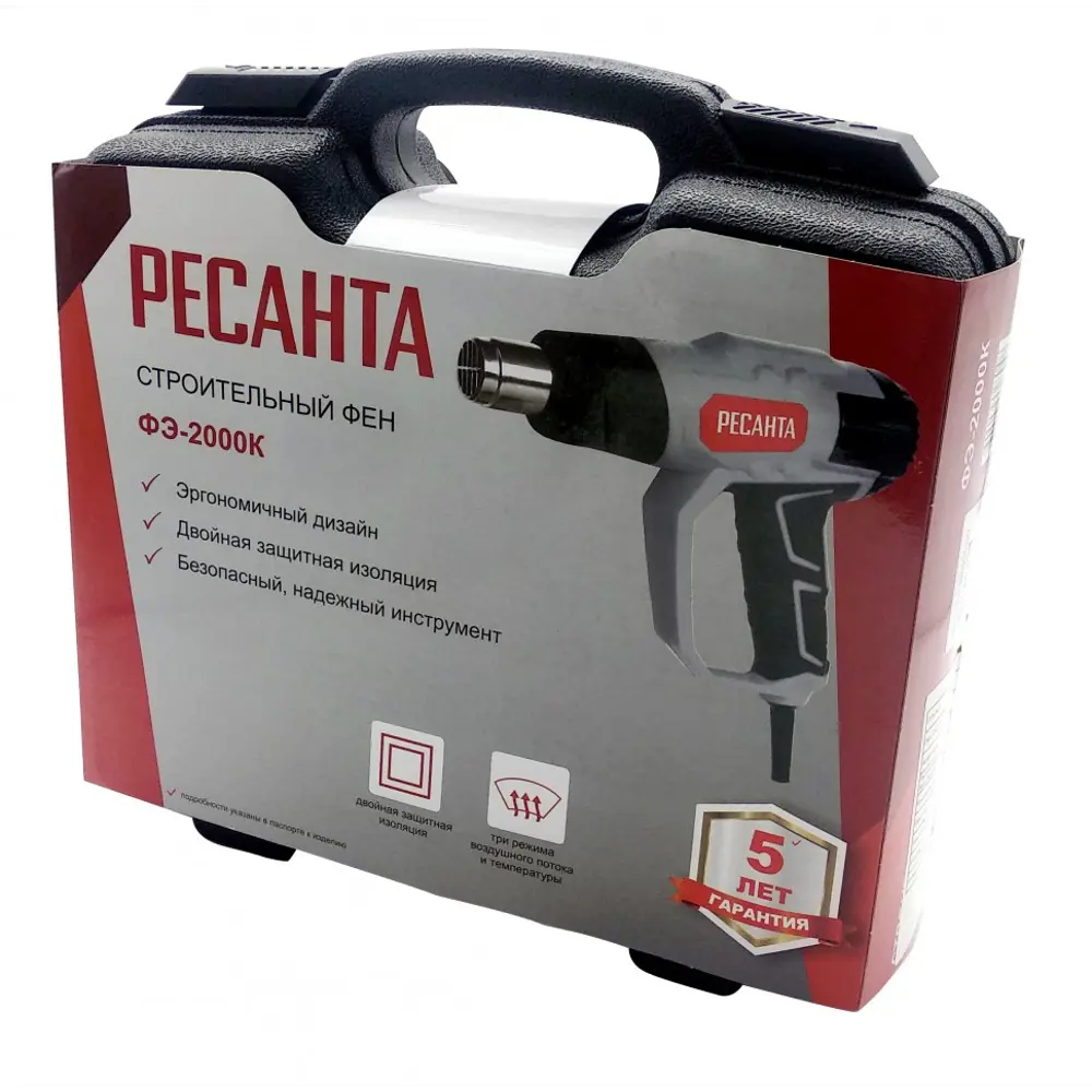 Фото 4 Фен технический сетевой Ресанта ФЭ-2000К ЦБ-00008653 2000 Вт Фото 4 Фен технический сетевой Ресанта ФЭ-2000К ЦБ-00008653 2000 Вт