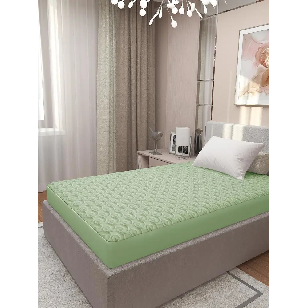 Фото Наматрасник-чехол Inva стеганый с бортиком "Бамбук" НС120ББ, 120x200 см Фото Наматрасник-чехол Inva стеганый с бортиком "Бамбук" НС120ББ, 120x200 см