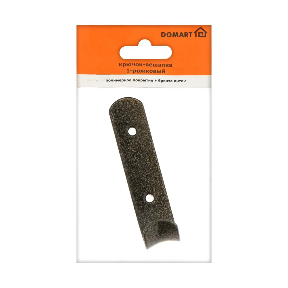 Фото 2 Крючок однорожковый Сима Ленд 4x2x9 см цвет античная бронза 5513155