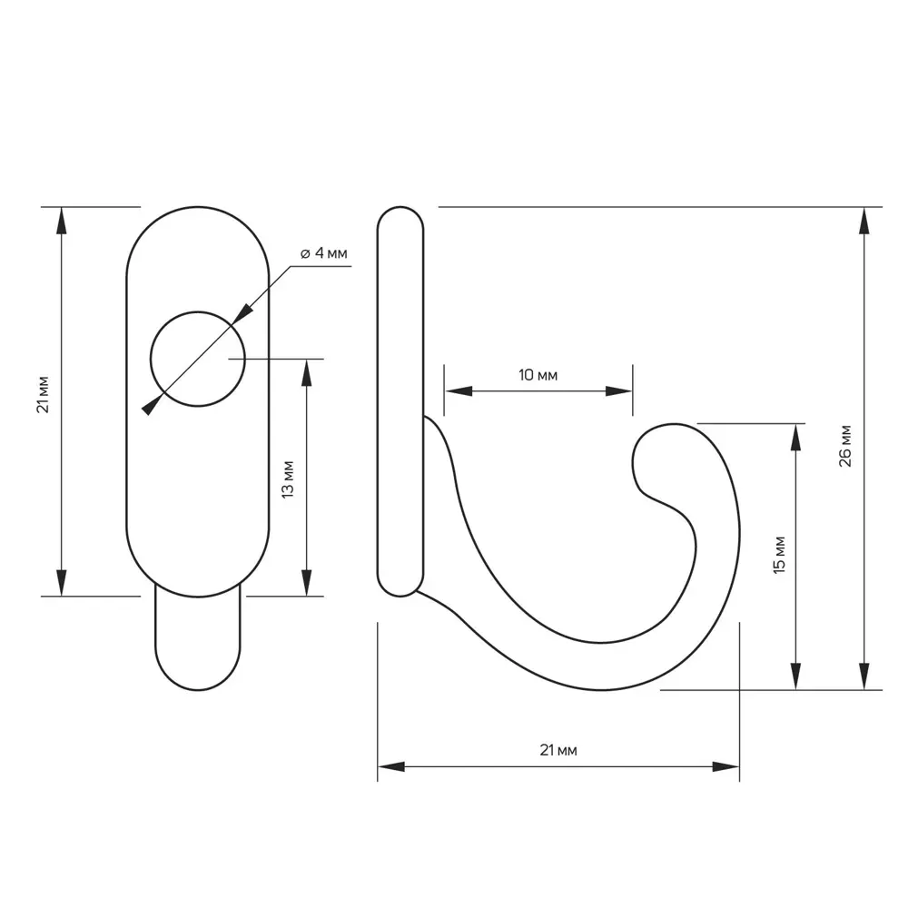 Фото 2 Крючок Сима Ленд 0.70x2.30x2.70 см цвет бронза 2640825 Фото 2 Крючок Сима Ленд 0.70x2.30x2.70 см цвет бронза 2640825