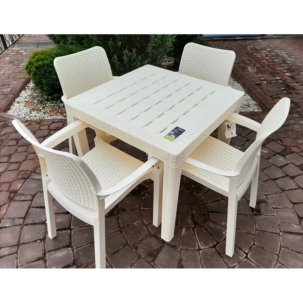 Фото 5 Стол Ingreen Rattan 78.9х78.9х70 см пластик бежевый Фото 5 Стол Ingreen Rattan 78.9х78.9х70 см пластик бежевый