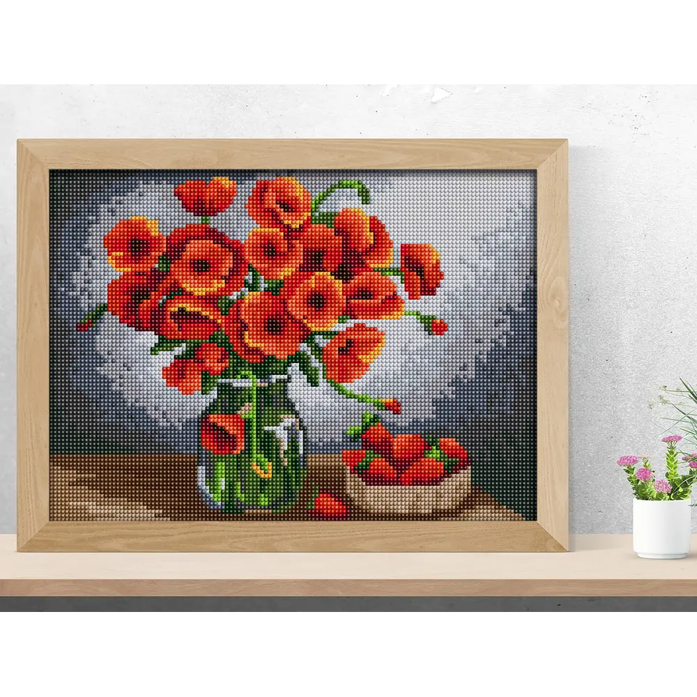 Фото 4 Алмазная мозаика Kiki Маки и клубника Когай Ж 30x40 см Фото 4 Алмазная мозаика Kiki Маки и клубника Когай Ж 30x40 см