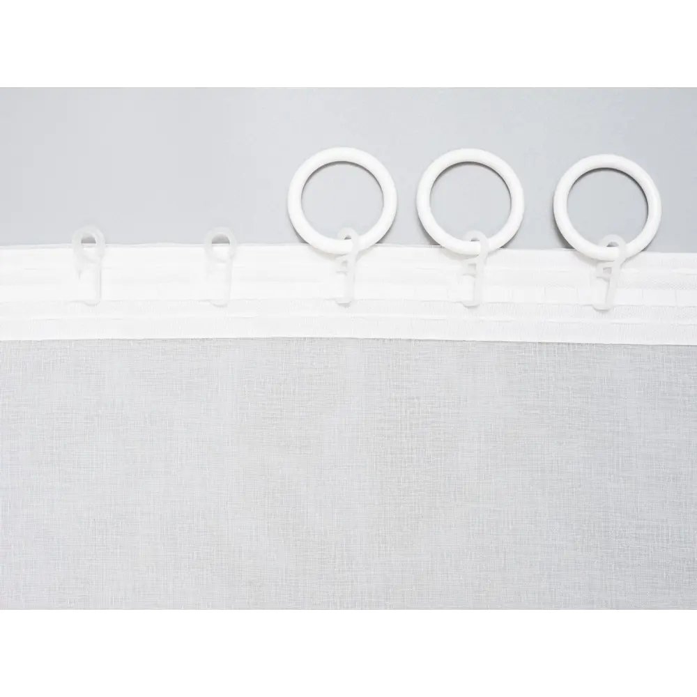 Фото Тюль на шторной ленте Harmony 250x180 см цвет белый Фото Тюль на шторной ленте Harmony 250x180 см цвет белый