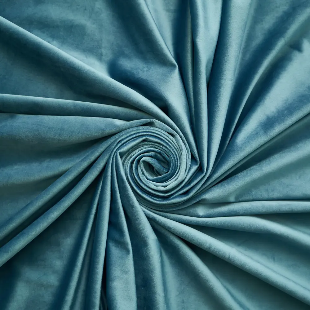 Фото 3 Комплект штор на шторной ленте Witerra вельвет однотонный 135х260 см х2 цвет морская волна