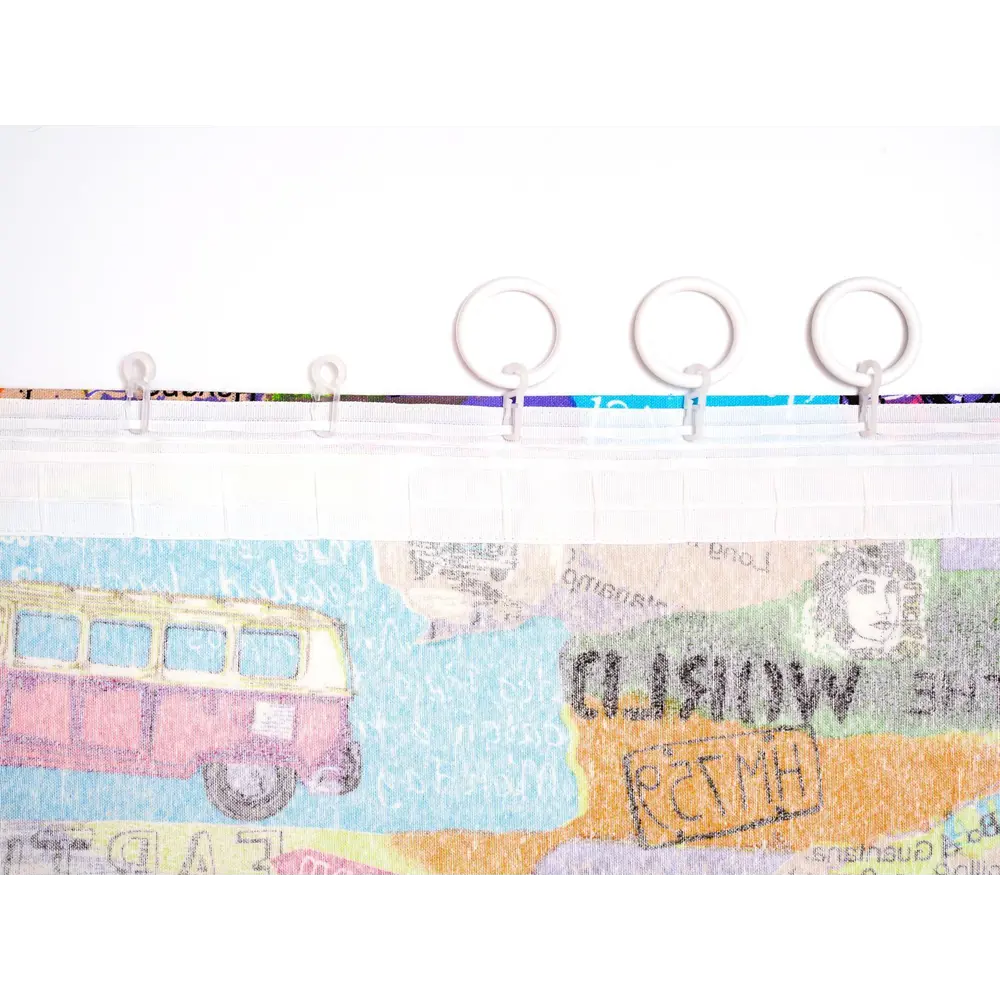 Фото 4 Штора на шторной ленте Bus 170x270 см цвет голубой