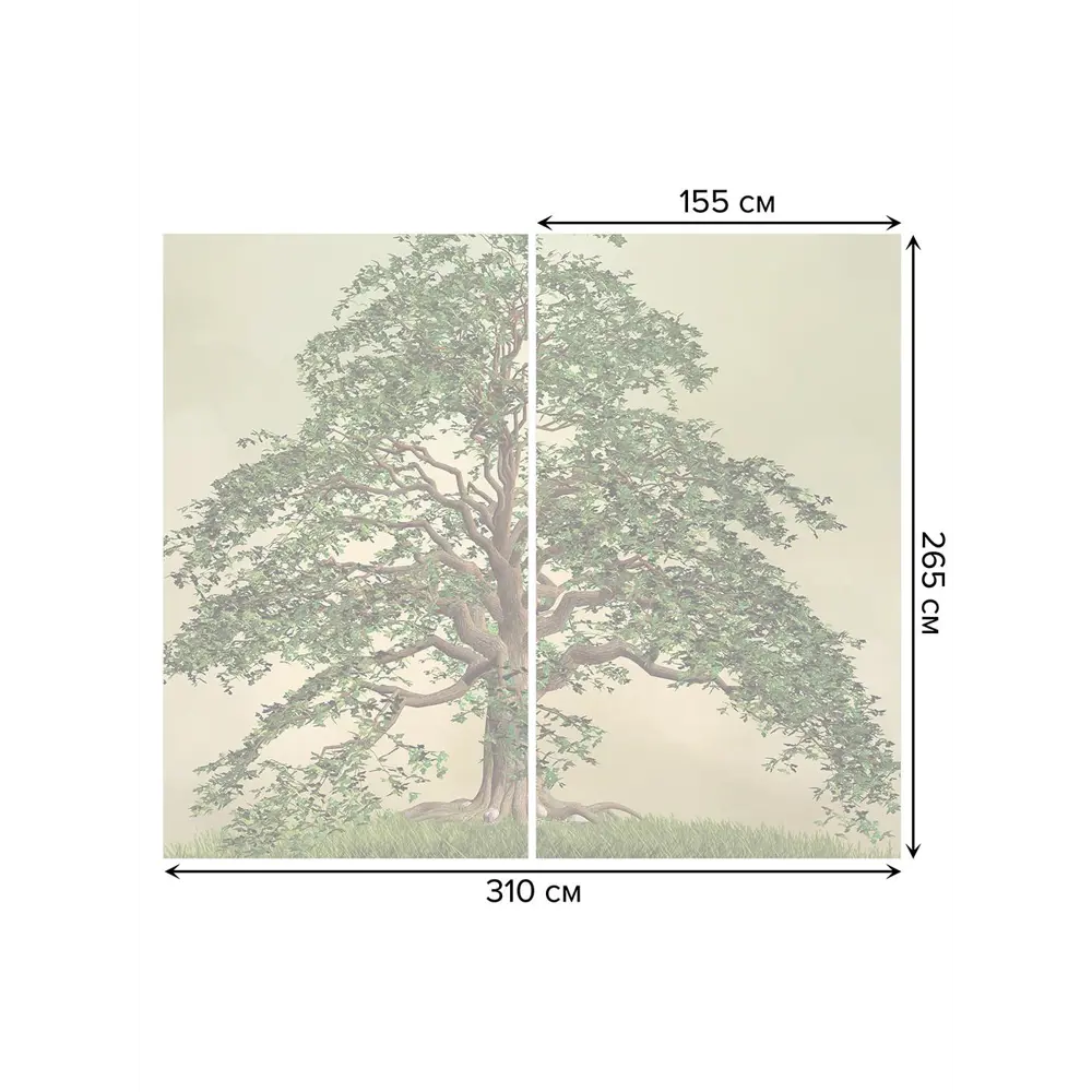 Фото 3 Тюль на шторной ленте Ветвистое древо 310х265 см рисунок растительный цвет зеленый Фото 3 Тюль на шторной ленте Ветвистое древо 310х265 см рисунок растительный цвет зеленый