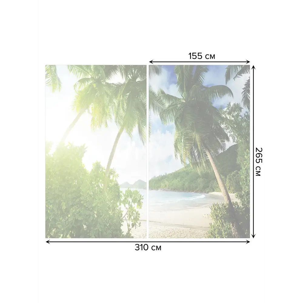 Фото 3 Тюль на шторной ленте Пальмы под солнцем 310х265 см рисунок природный цвет зеленый Фото 3 Тюль на шторной ленте Пальмы под солнцем 310х265 см рисунок природный цвет зеленый