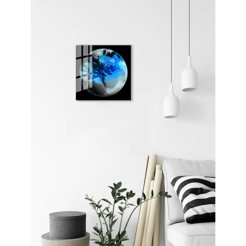 Фото 6 Картина на стекле «Космо» 40x40 см цвет голубой