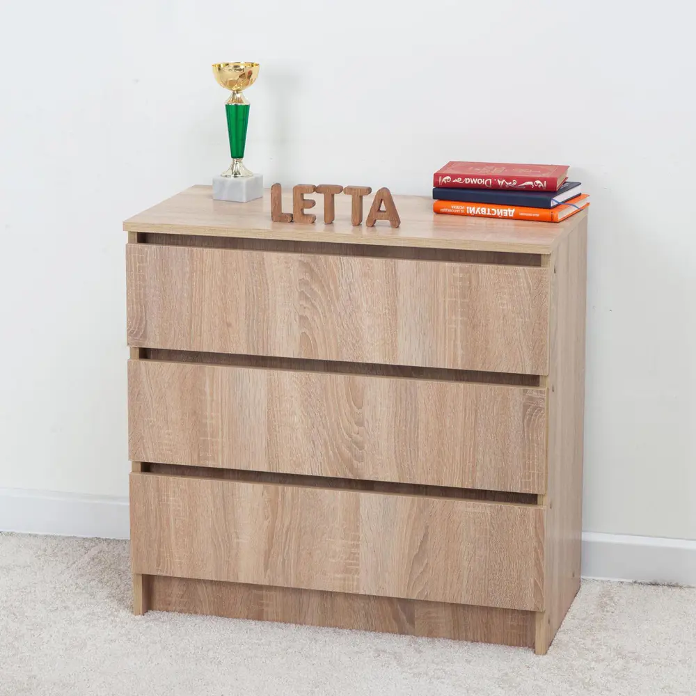 Фото 2 Комод Letta 70x67.5x35.4 см 3 ящика ЛДСП цвет бежевый 3023 Фото 2 Комод Letta 70x67.5x35.4 см 3 ящика ЛДСП цвет бежевый 3023
