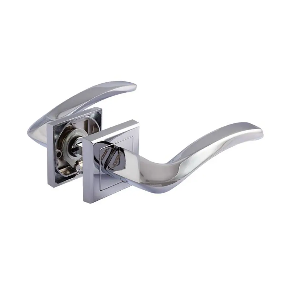 Фото Ручки дверные на розетке Нора-М 112 К AL 16585, 127 мм, цвет хром