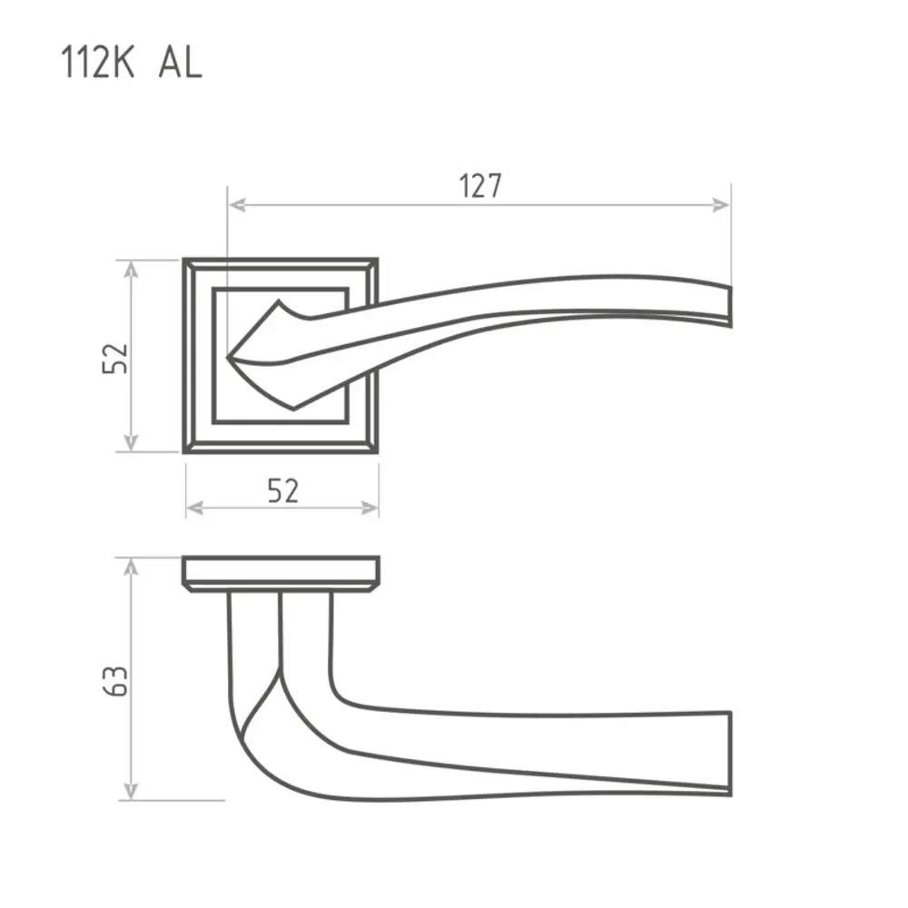 Фото 2 Ручки дверные на розетке Нора-М 112 К AL 16585, 127 мм, цвет хром