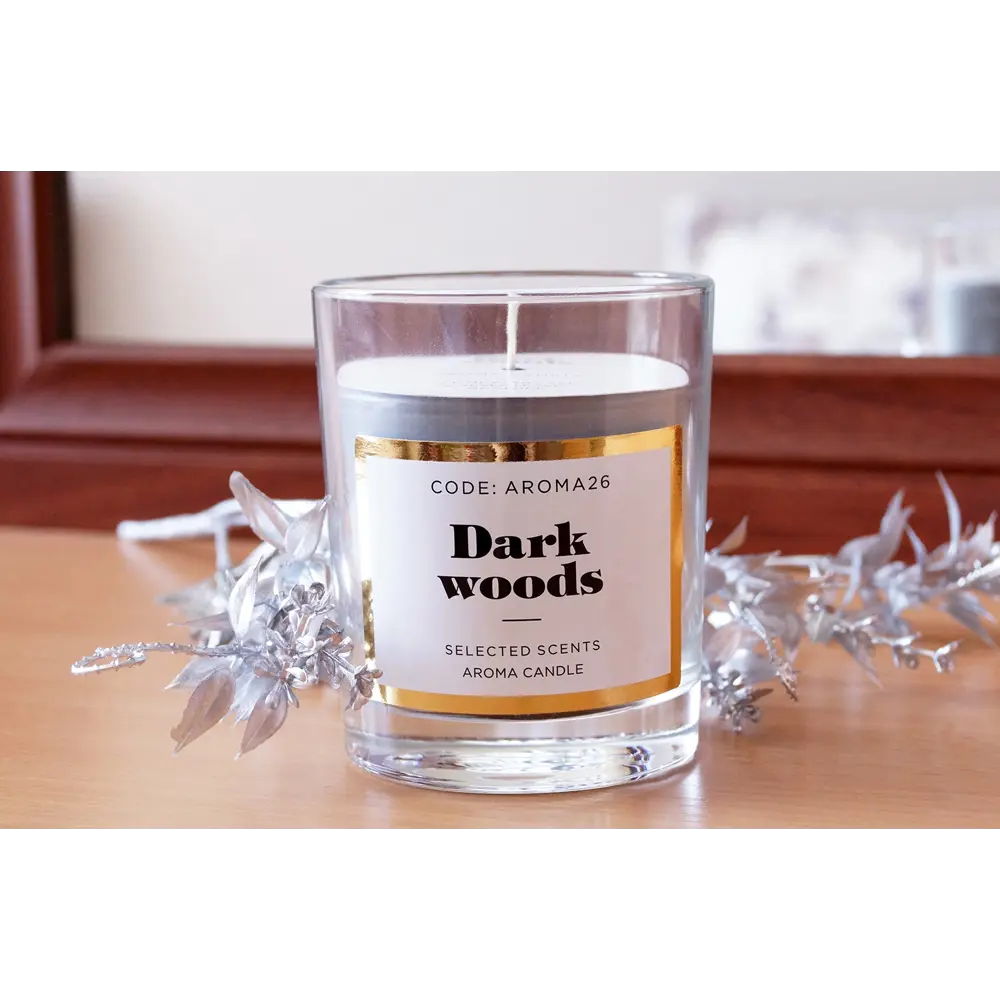 Фото 3 Свеча ароматическая «Dark wood» в стекле, цвет серый Фото 3 Свеча ароматическая «Dark wood» в стекле, цвет серый