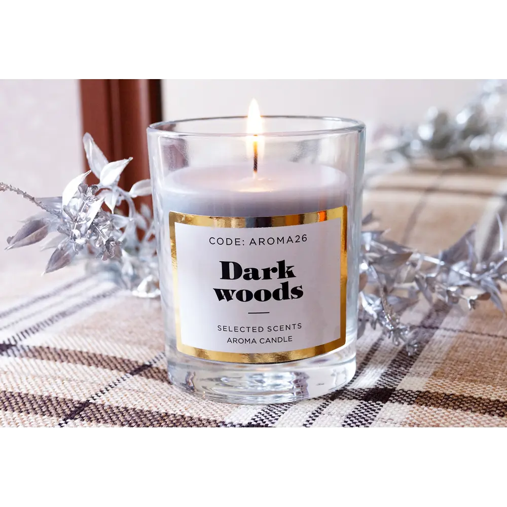Фото 2 Свеча ароматическая «Dark wood» в стекле, цвет серый Фото 2 Свеча ароматическая «Dark wood» в стекле, цвет серый