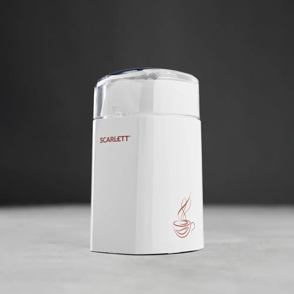 Фото 5 Электрическая кофемолка Scarlett sc-cg44506 150 Вт цвет белый Фото 5 Электрическая кофемолка Scarlett sc-cg44506 150 Вт цвет белый