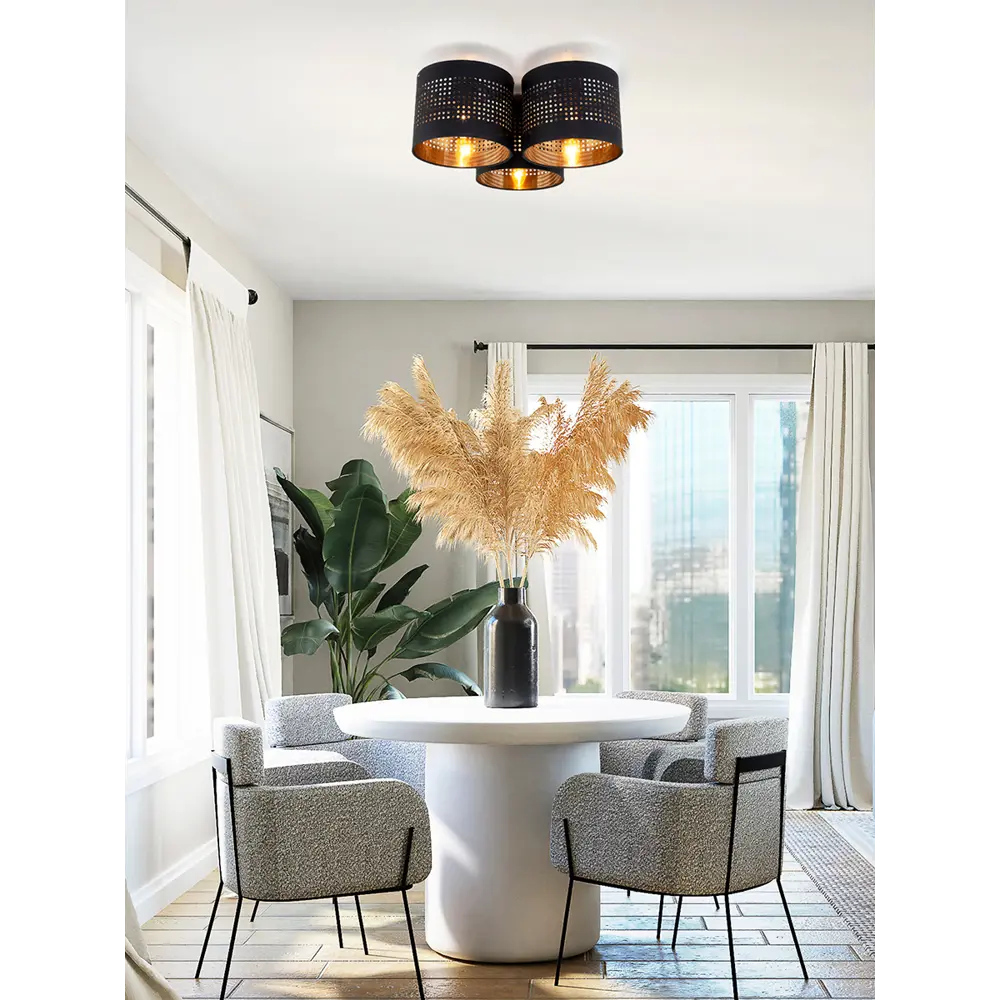 Фото 4 Светильник потолочный TK LIGHTING 851 Tago 3 лампы 12 м² цвет черный Фото 4 Светильник потолочный TK LIGHTING 851 Tago 3 лампы 12 м² цвет черный