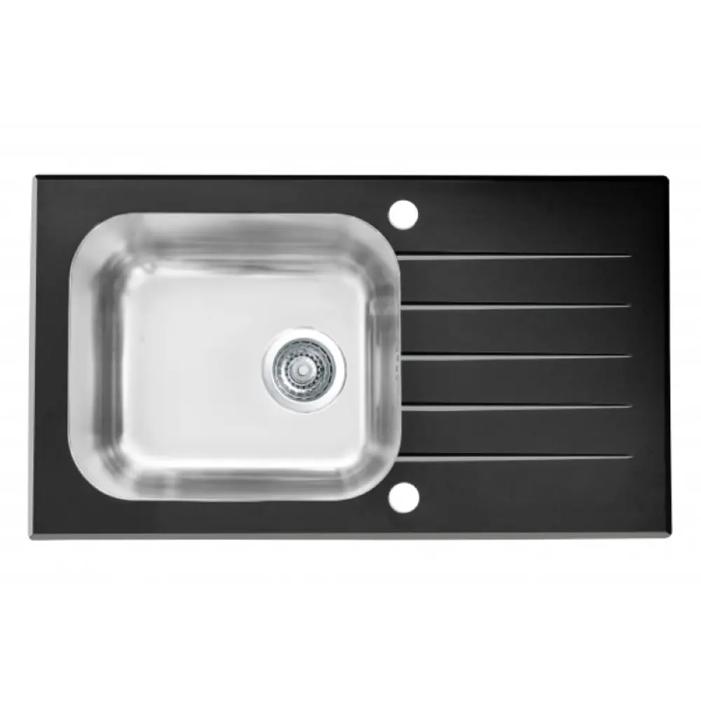 Фото 2 Врезная мойка Alveus Vitro 78x43.5x18 см стекло цвет черный Фото 2 Врезная мойка Alveus Vitro 78x43.5x18 см стекло цвет черный