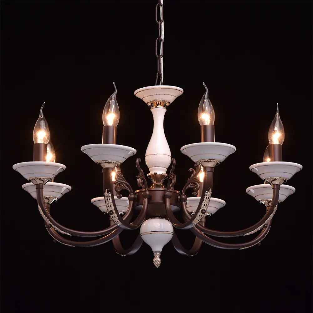 Фото 6 Люстра потолочная MW 381011608 8 ламп 24 м² цвет коричневый