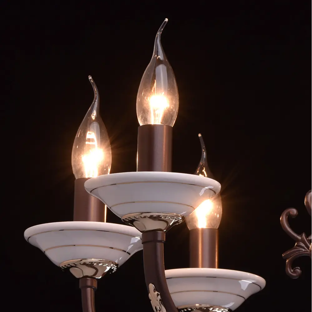 Фото 8 Люстра потолочная MW 381011608 8 ламп 24 м² цвет коричневый