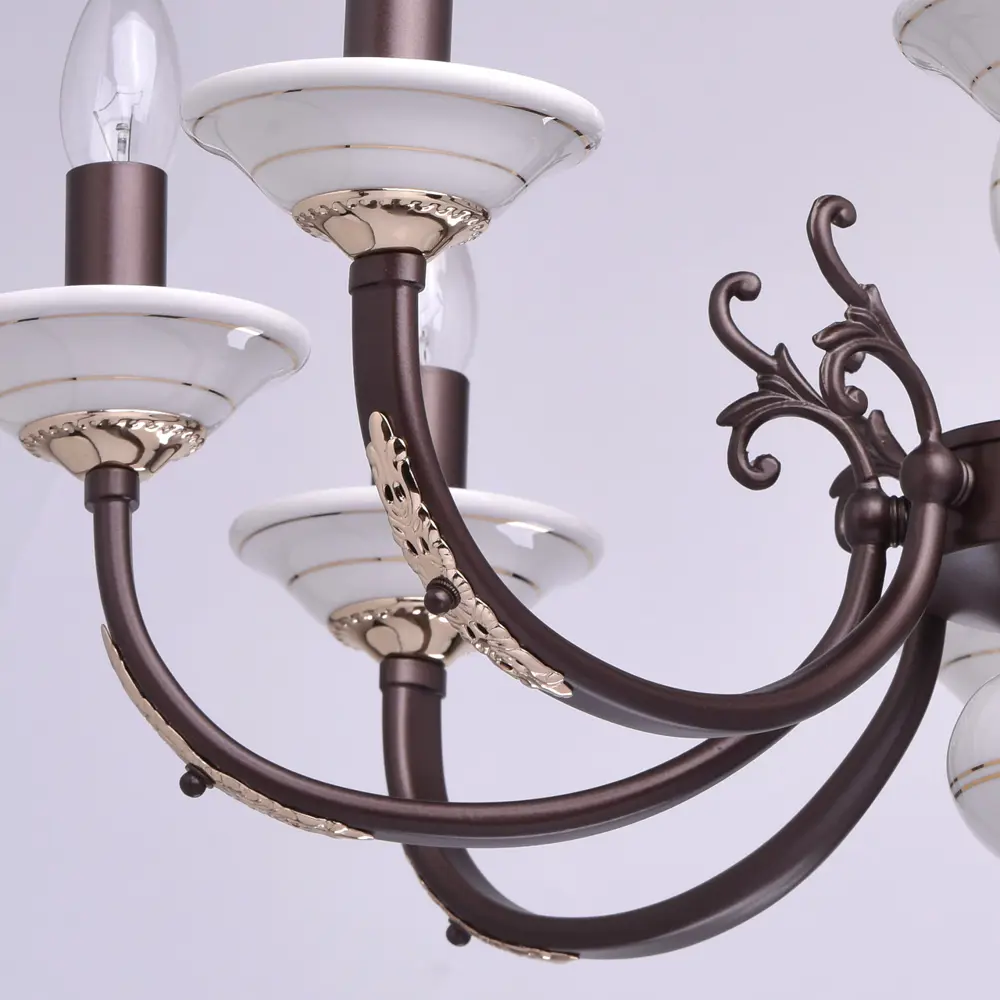 Фото 9 Люстра потолочная MW 381011608 8 ламп 24 м² цвет коричневый