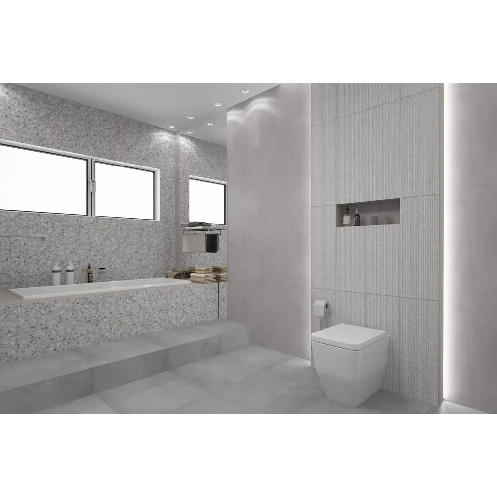 Фото 2 Плитка настенная Azori Alba Grigio 25.1x70.9 см 1.25 м² цвет серый Фото 2 Плитка настенная Azori Alba Grigio 25.1x70.9 см 1.25 м² цвет серый