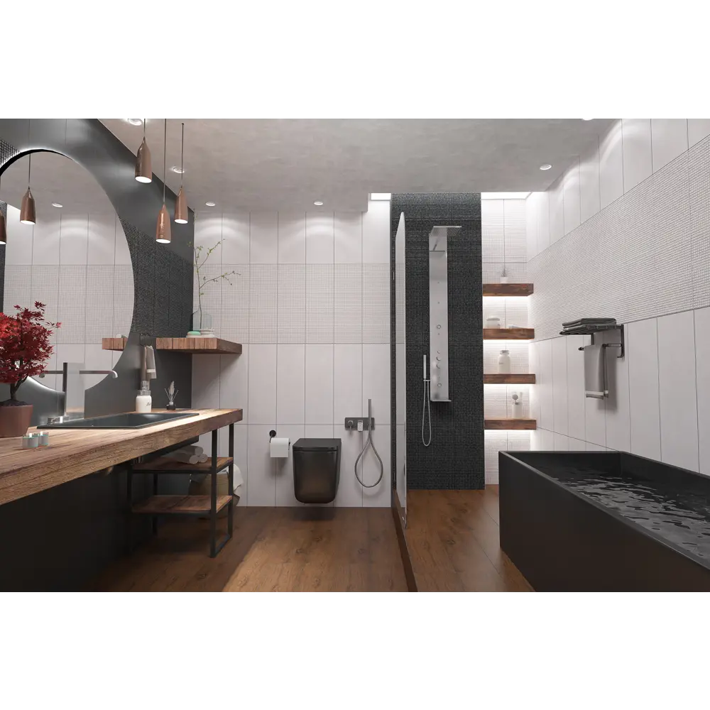 Фото 3 Плитка настенная Azori Alba Bianco 25.1x70.9 см 1.25 м² цвет белый Фото 3 Плитка настенная Azori Alba Bianco 25.1x70.9 см 1.25 м² цвет белый