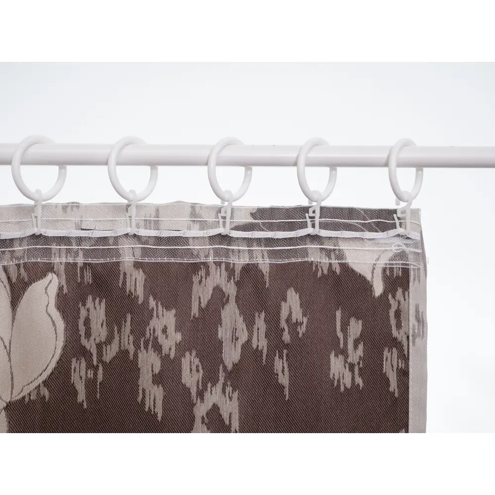 Фото 5 Штора на шторной ленте Цветы 150x250 см цвет бежевый Фото 5 Штора на шторной ленте Цветы 150x250 см цвет бежевый